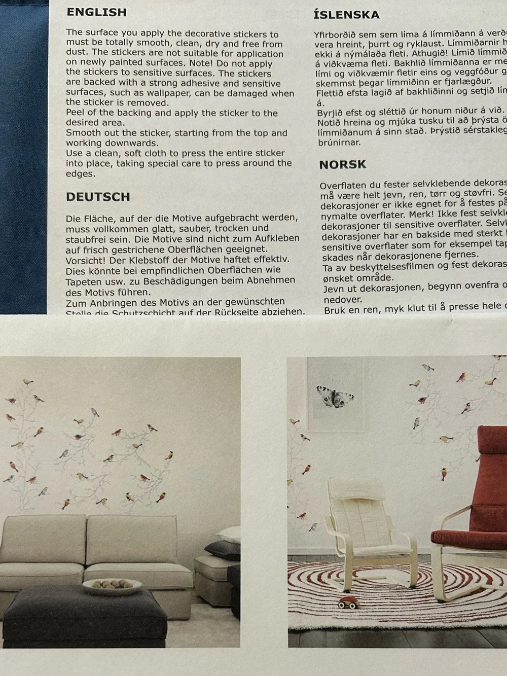 Colorful Bird & Branch Wall Decals (Multicolor)